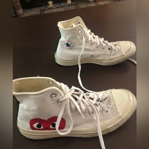 COPY - Size 9 Cream CDG Converse High Top